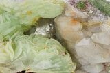 Green, Bladed Prehnite Crystals with Quartz - Morocco #292257-1